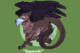 a griffin on a green background