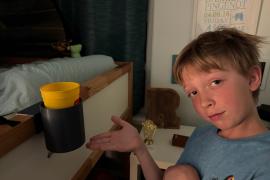 3D printed cup holder for his bunk bed