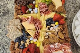 chacuterie board with cross