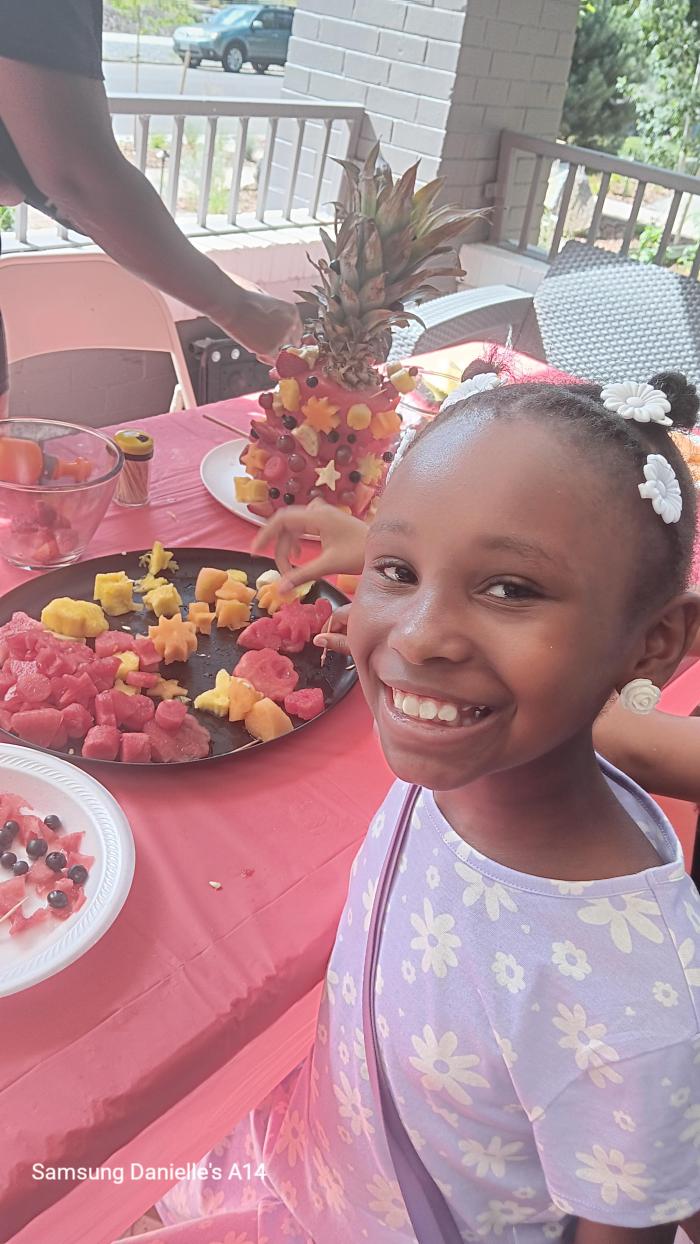 For the maker challenge I made a watermelon cake with pineapples, strawberries, cantaloupe, blue berries and  bananas. 