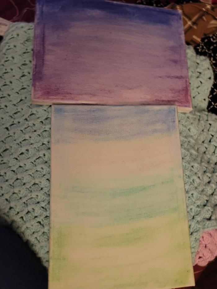 Tôi đã thực hành pha trộn màu sắc và được truyền cảm hứng từ hoàng hôn