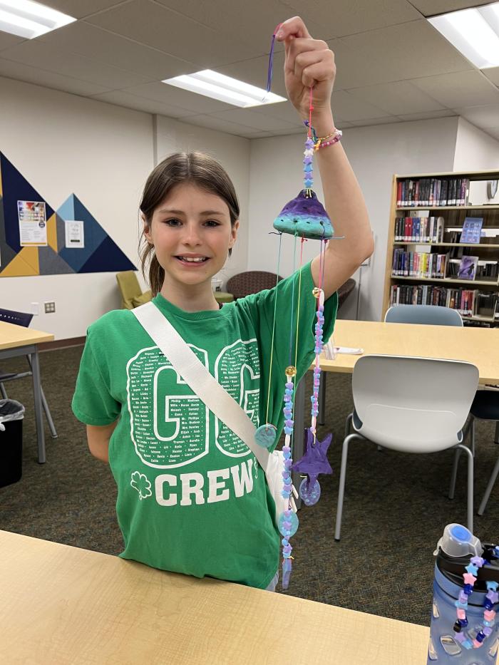 Wind chimes made of clay and beads