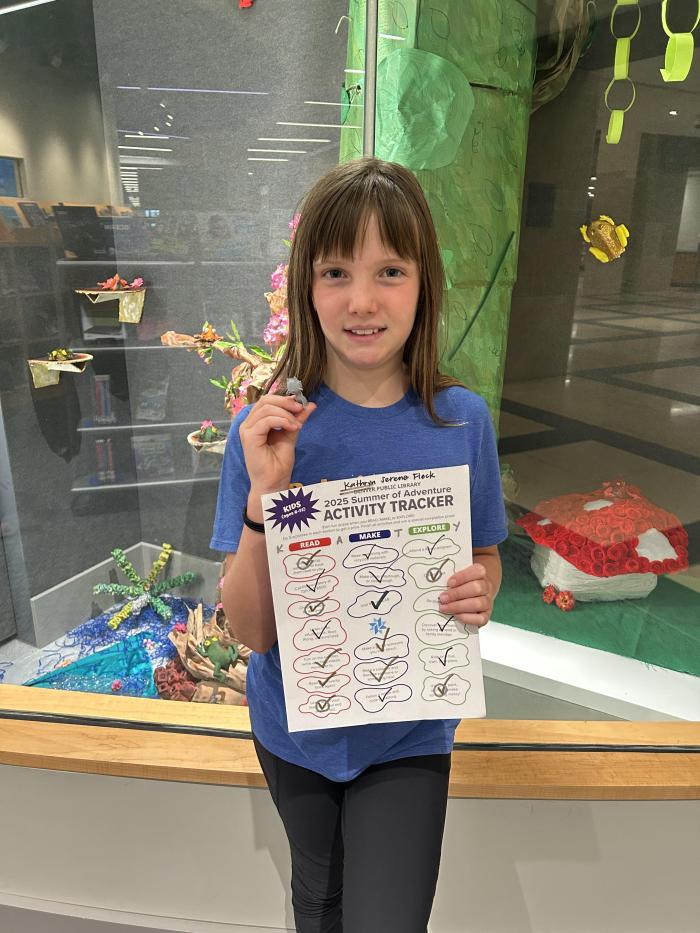 Katy and Litten, at Children’s area of Central Library.
