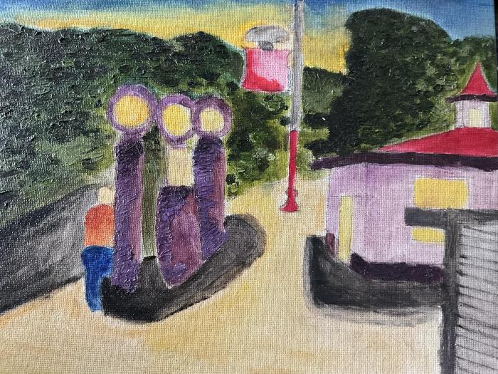 Un hombre comprando gasolina en una gasolinera.