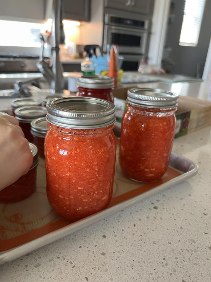 Peach Strawberry Friezer Jam