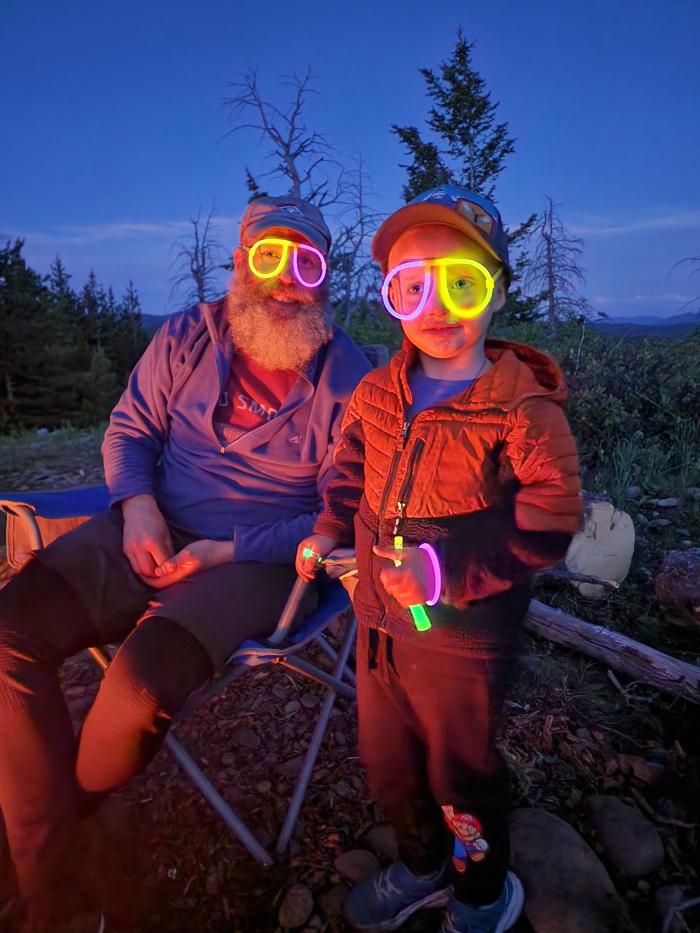 dad and levi in glowing glasses